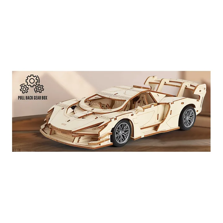 Wooden Sports Car Assembly Model